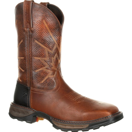 Durango Men's Ventilated Western Work Boot, 9 W, Steel Toe, 11 in H, Tobacco, DDB0175 DDB0175